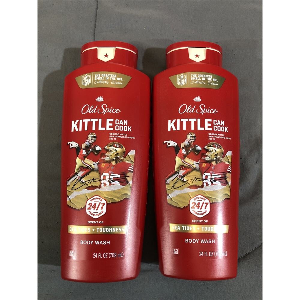2 PACK ~ Old Spice KITTLE CAN COOK Body Wash Sea Tides + Toughness 24oz ea NEW!